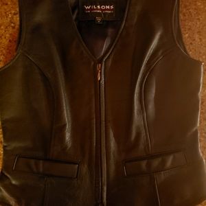 Leather motorcycle vest
